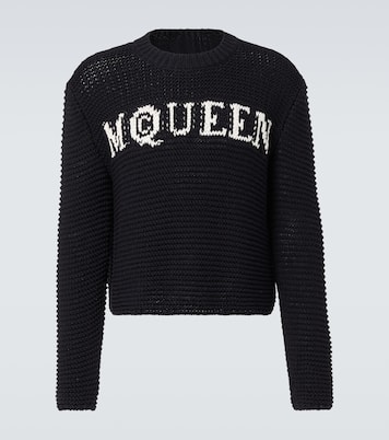 Pull en jacquard de coton à logo | McQueen