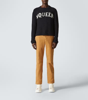 Pull en jacquard de coton à logo | McQueen