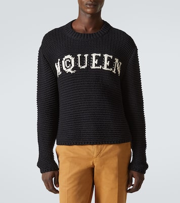 Pull en jacquard de coton à logo | McQueen