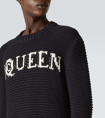 Pull en jacquard de coton à logo | McQueen