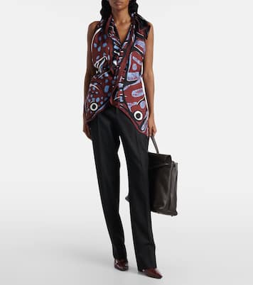 Printed halterneck silk twill top | Bottega Veneta