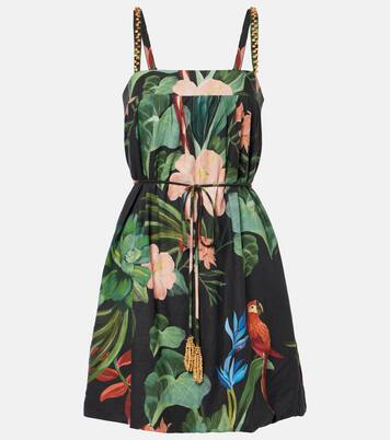 Printed linen-blend minidress | Farm Rio