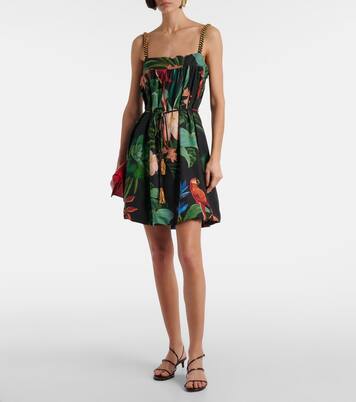 Printed linen-blend minidress | Farm Rio