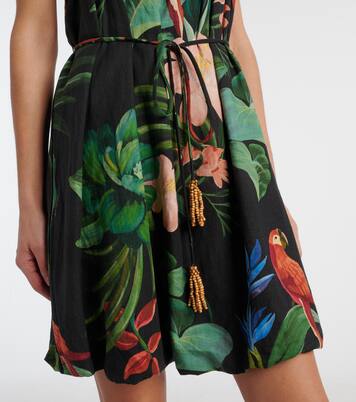 Printed linen-blend minidress | Farm Rio