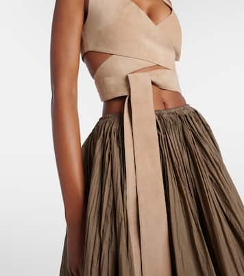 Wickeltop aus Veloursleder | Alaïa