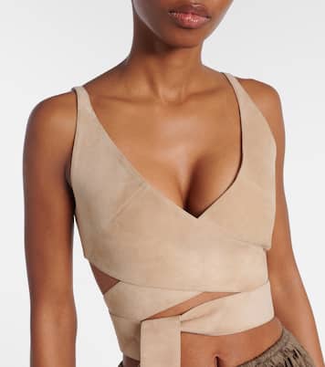 Wickeltop aus Veloursleder | Alaïa