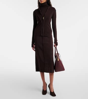 Knitted wool-blend midi skirt | Victoria Beckham