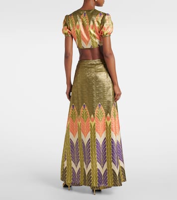 Printed silk-blend crop top | Valentino