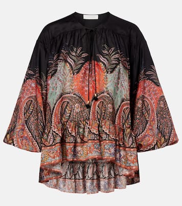 Rhiannon ruffled silk top | Zimmermann