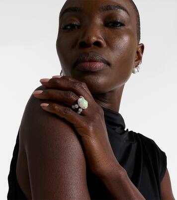 Ring Reign Supreme aus 18kt Weißgold (750/1000) mit Diamanten und Opal | Yeprem