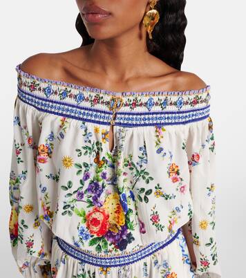 Robe Tiles Darls en soie à ornements | Camilla