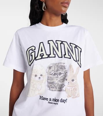 Bedrucktes T-Shirt aus Baumwoll-Jersey | Ganni