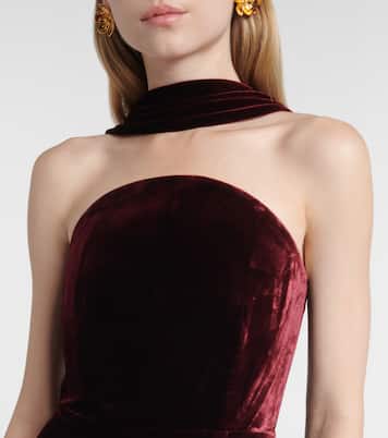 Abito lungo a corsetto in velluto | Roland Mouret