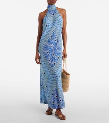 Maura printed satin maxi dress | Rixo