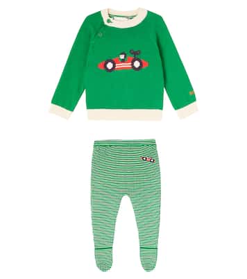 Baby Race Car cotton sweater and sweatpants set | Bobo Choses