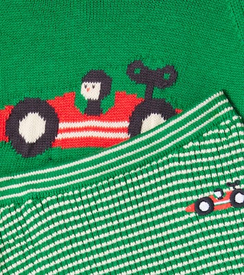 Baby Race Car cotton sweater and sweatpants set | Bobo Choses
