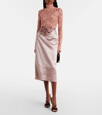 高领蕾丝连体紧身衣 | Valentino