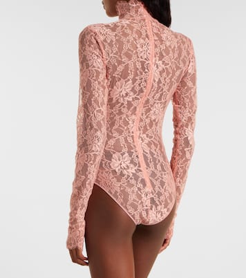 高领蕾丝连体紧身衣 | Valentino
