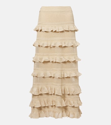Hypnotic tiered lamé maxi skirt | Zimmermann