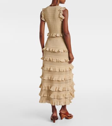 Hypnotic tiered lamé maxi skirt | Zimmermann