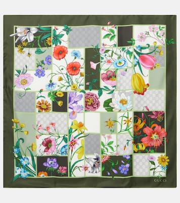 Printed silk twill scarf | Gucci