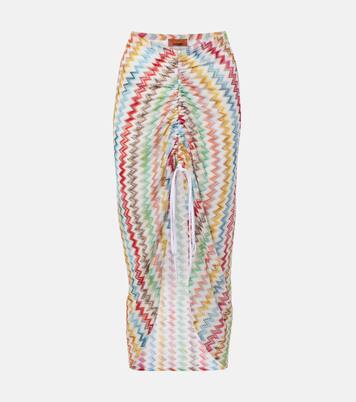Zigzag asymmetric midi skirt | Missoni