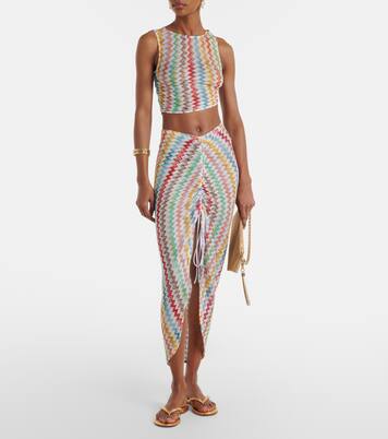 Zigzag asymmetric midi skirt | Missoni