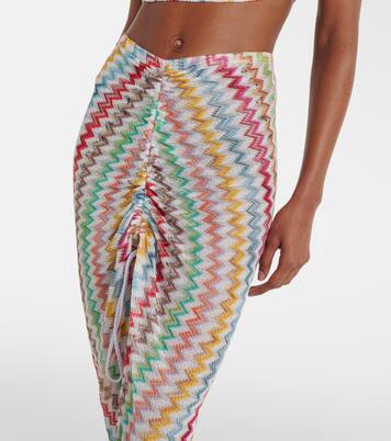 Zigzag asymmetric midi skirt | Missoni