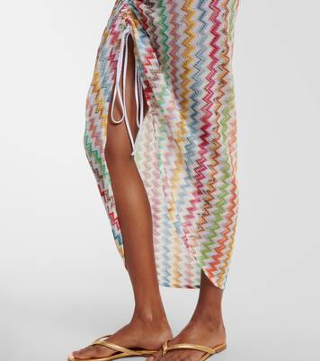 Zigzag asymmetric midi skirt | Missoni