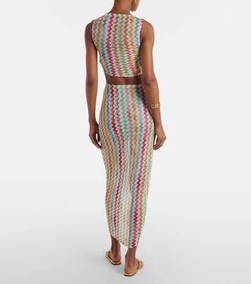 Zigzag asymmetric midi skirt | Missoni