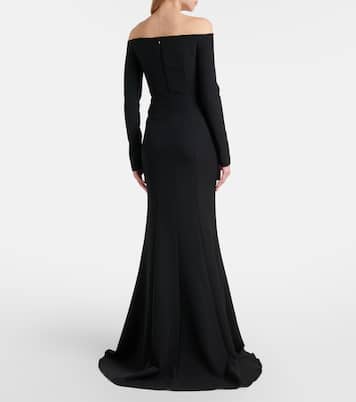 Rory floral-appliqué crêpe gown | Safiyaa