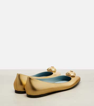 Ballerinas Cœur Royal aus Metallic-Leder | Valentino Garavani