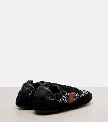 Gucci Shift suede-trimmed sneakers | Gucci