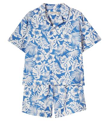 Garden printed cotton shirt and shorts set | The New Society