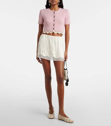 Minirock aus Seidensatin mit Spitze | Magda Butrym