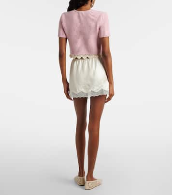 Minirock aus Seidensatin mit Spitze | Magda Butrym