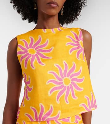 Avelino printed linen crop top | Cala de la Cruz