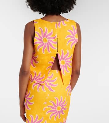 Avelino printed linen crop top | Cala de la Cruz