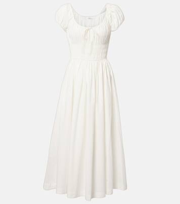 Quinn smocked cotton poplin midi dress | Dôen
