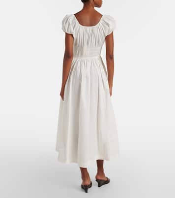 Quinn smocked cotton poplin midi dress | Dôen