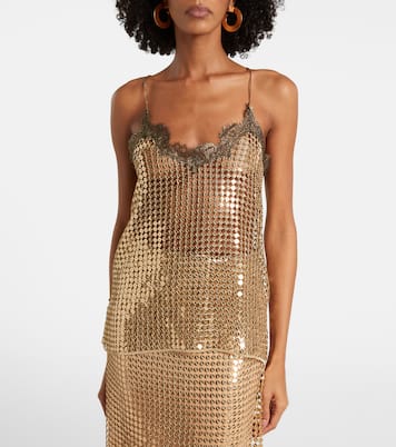 Top mit Pailletten und Spitze | Roberto Cavalli