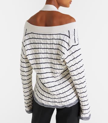 Cable-knit striped cardigan | McQueen