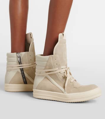 Temple Geobasket suede high-top sneakers | Rick Owens