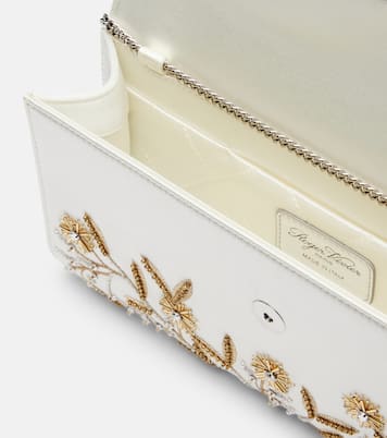 Efflorescence embellished satin clutch | Roger Vivier