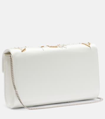 Efflorescence embellished satin clutch | Roger Vivier