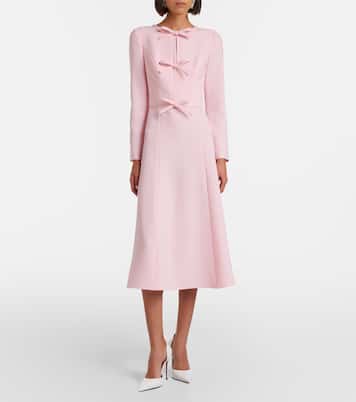 Bow-detail crêpe midi dress | Carolina Herrera