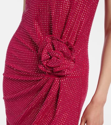 Floral-appliqué embellished gathered maxi dress | Roland Mouret