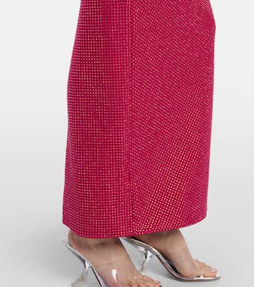 Floral-appliqué embellished gathered maxi dress | Roland Mouret