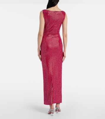 Floral-appliqué embellished gathered maxi dress | Roland Mouret