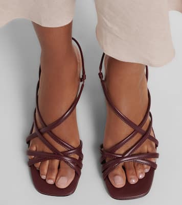 Monili leather slingback sandals | Brunello Cucinelli